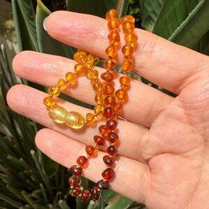 Natural Baltic amber bead choker necklace